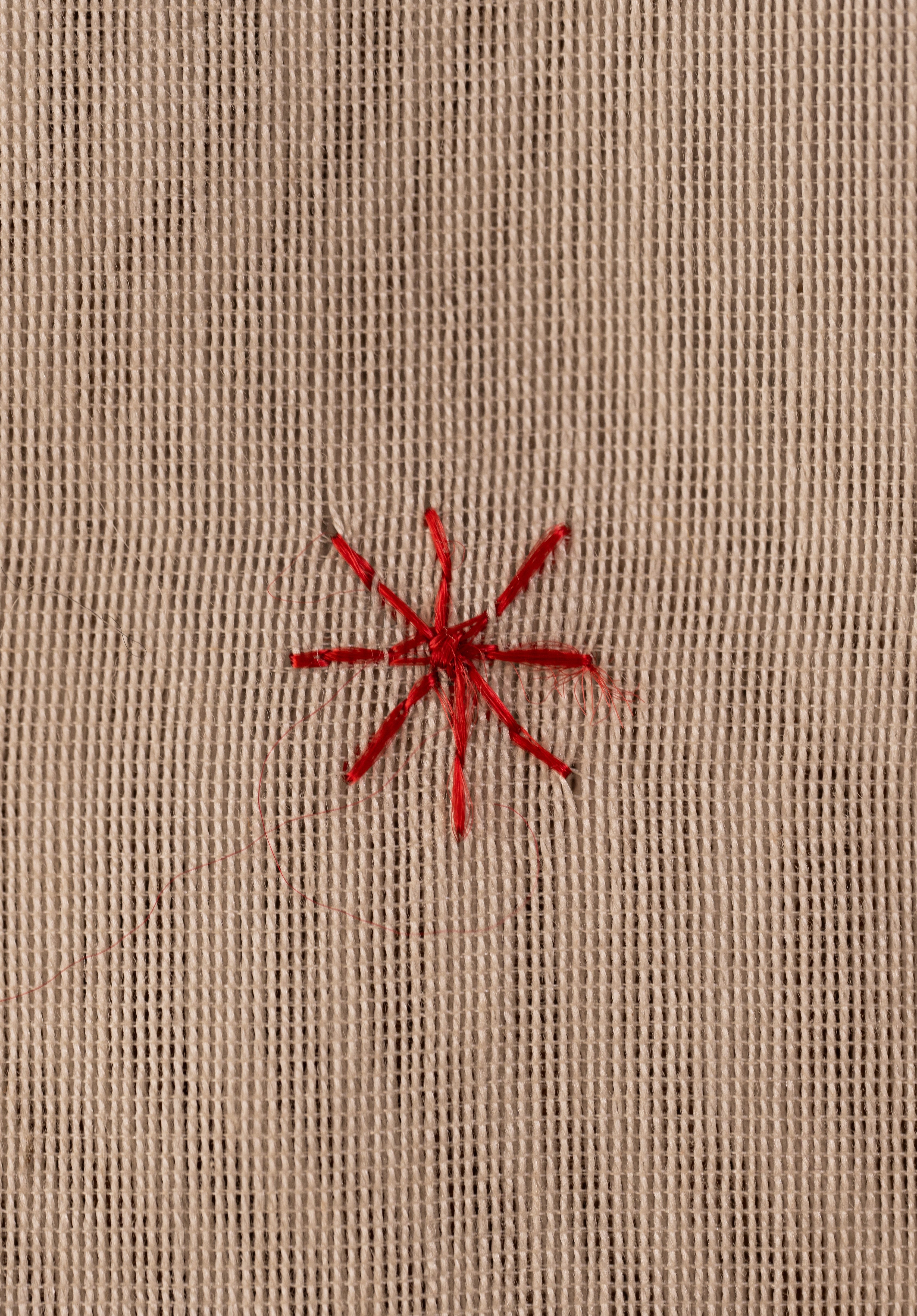 Embroidered in Chamba Rumal Table Runner in Mulberry Silk