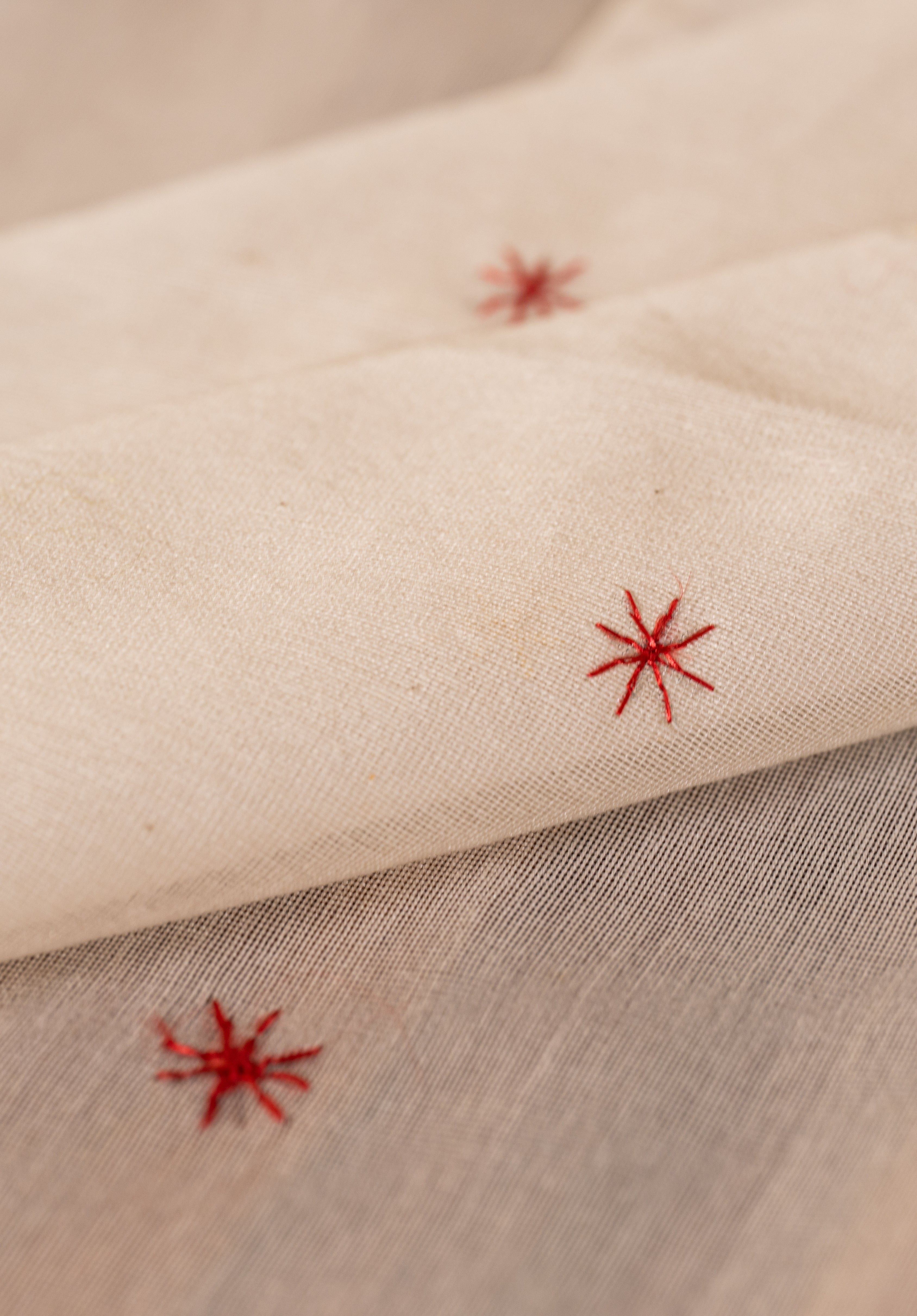 Embroidered in Chamba Rumal Table Runner in Mulberry Silk