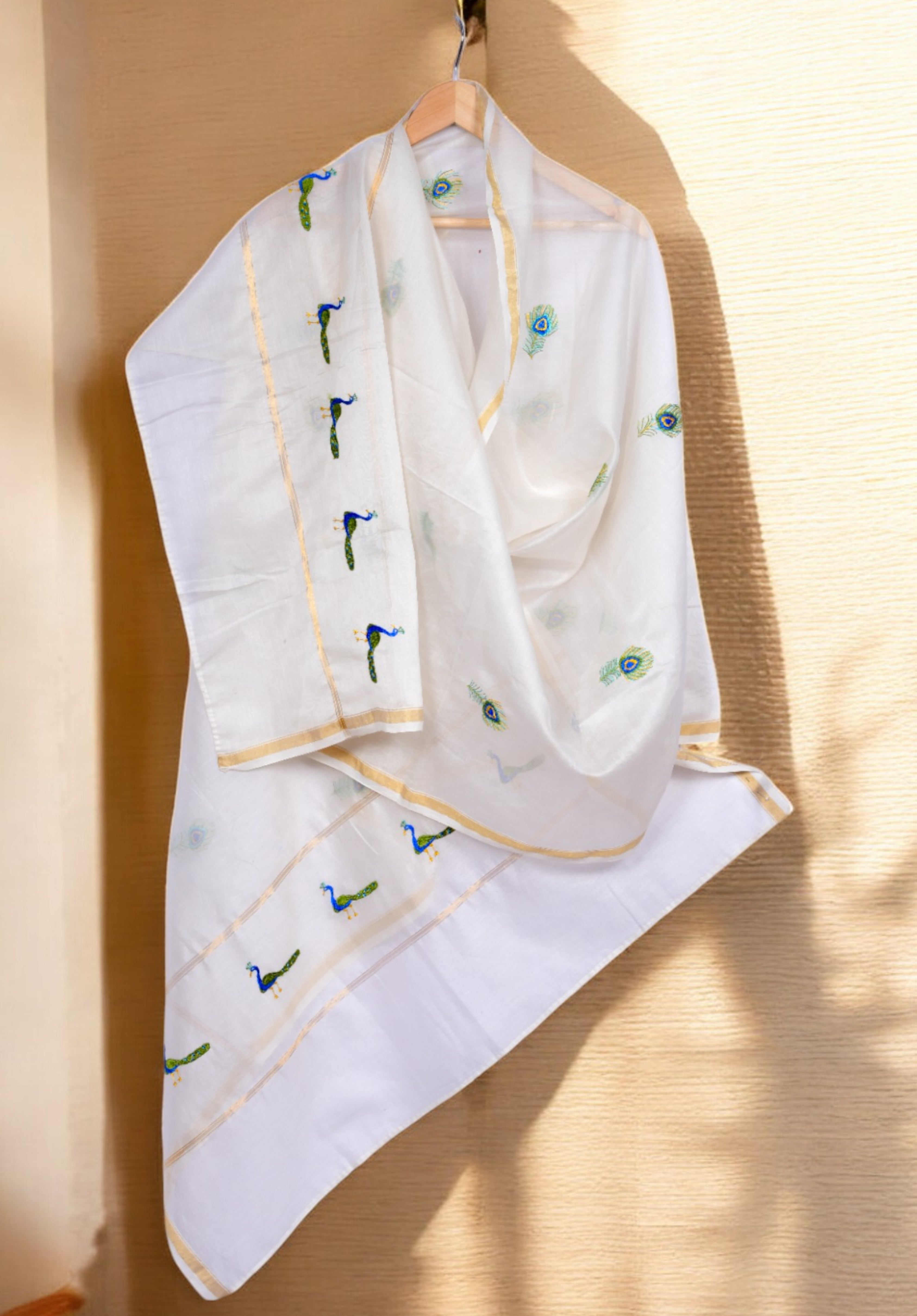 Embroidered in Chamba Rumal Dupatta in Mulberry Silk