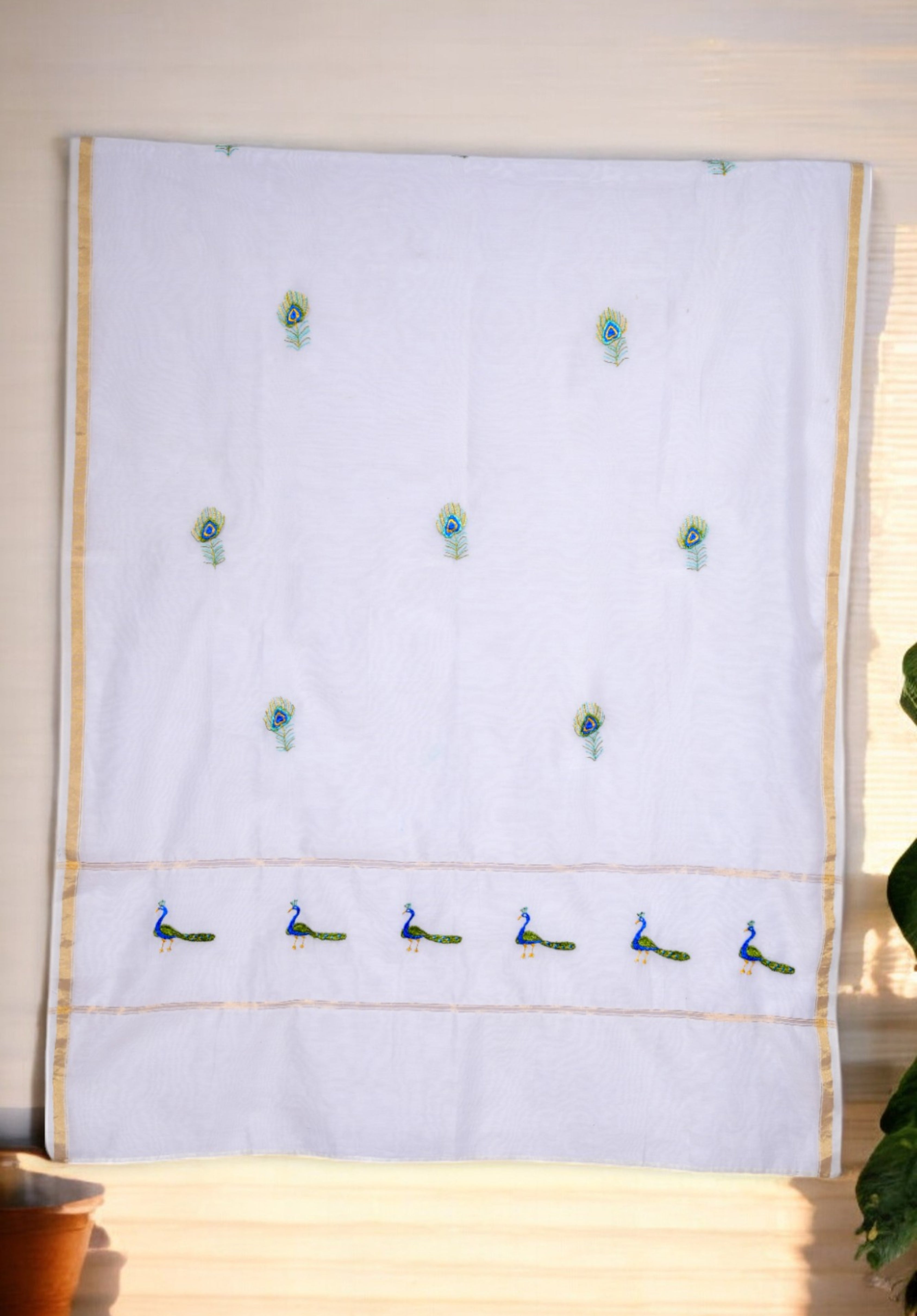 Embroidered in Chamba Rumal Dupatta in Mulberry Silk