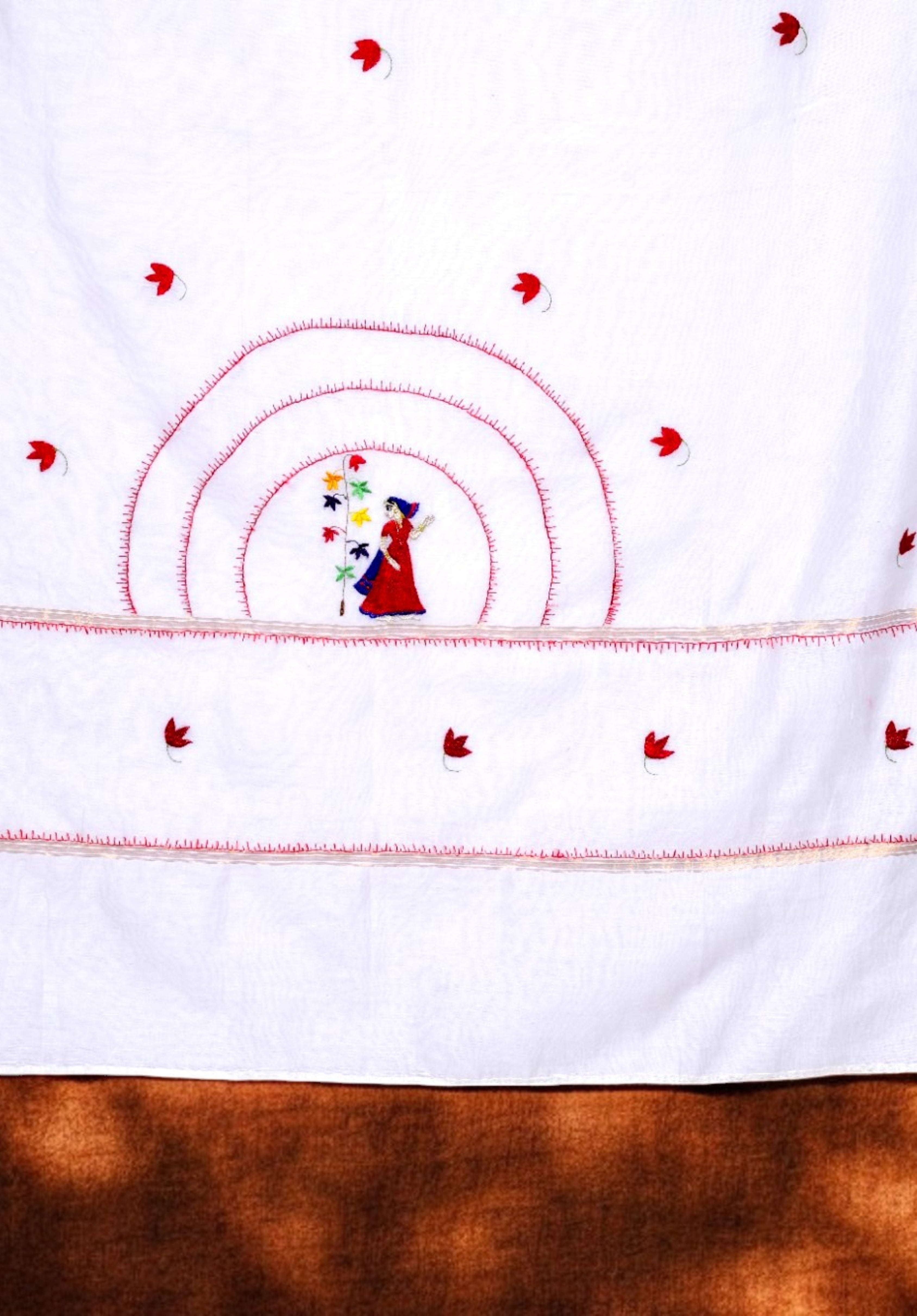 Embroidered in Chamba Rumal Dupatta in Mulberry Silk