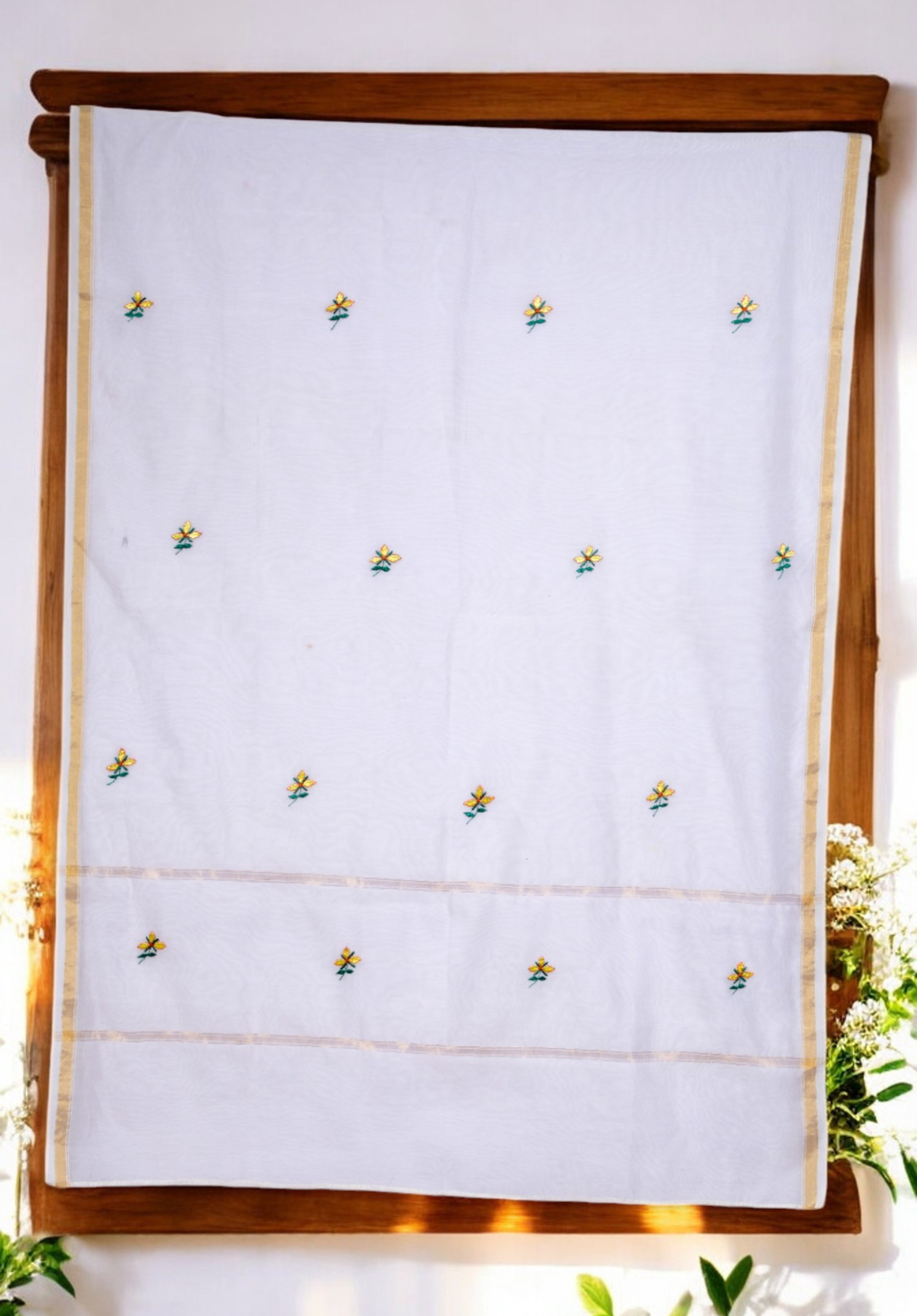 Embroidered in Chamba Rumal Dupatta in Mulberry Silk
