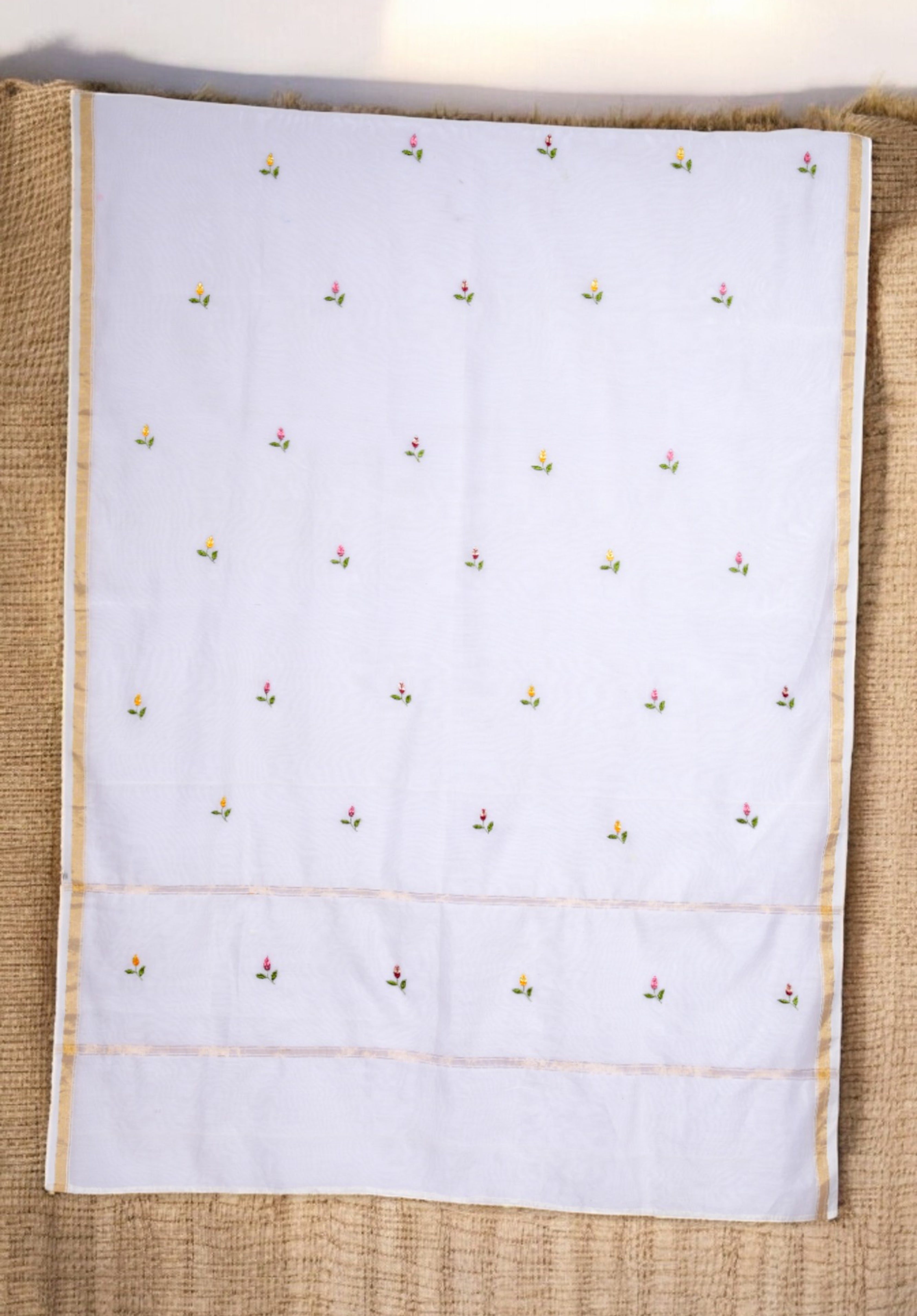 Embroidered in Chamba Rumal Dupatta in Mulberry Silk