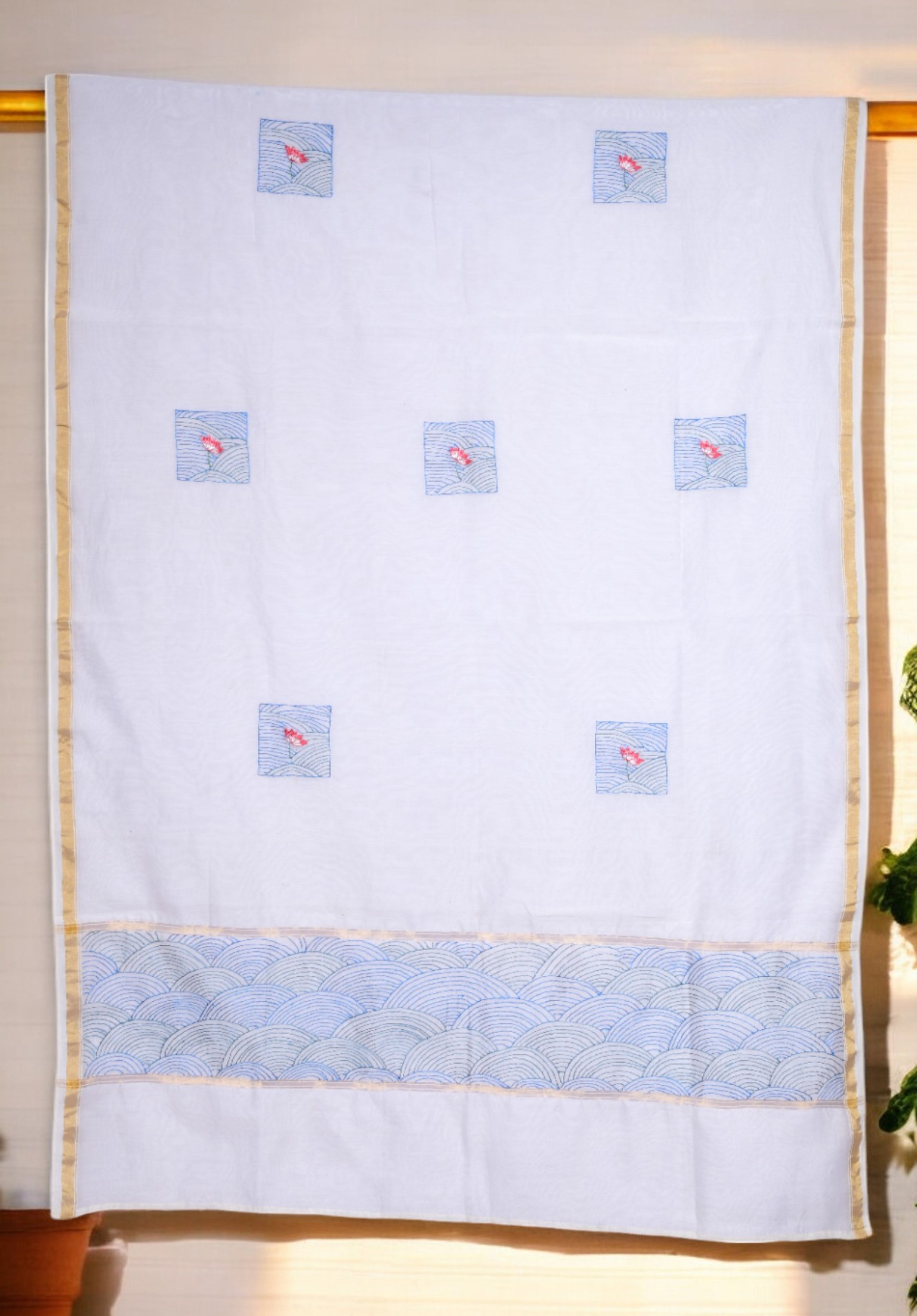 Embroidered in Chamba Rumal Dupatta in Mulberry Silk