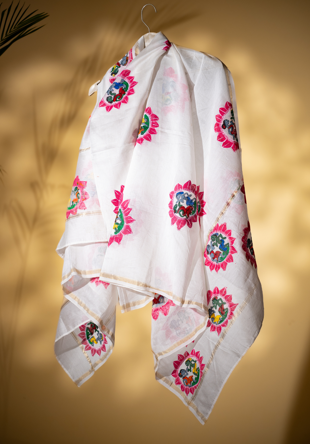 Pattachitra Painting Dupatta in Mulberry Silk