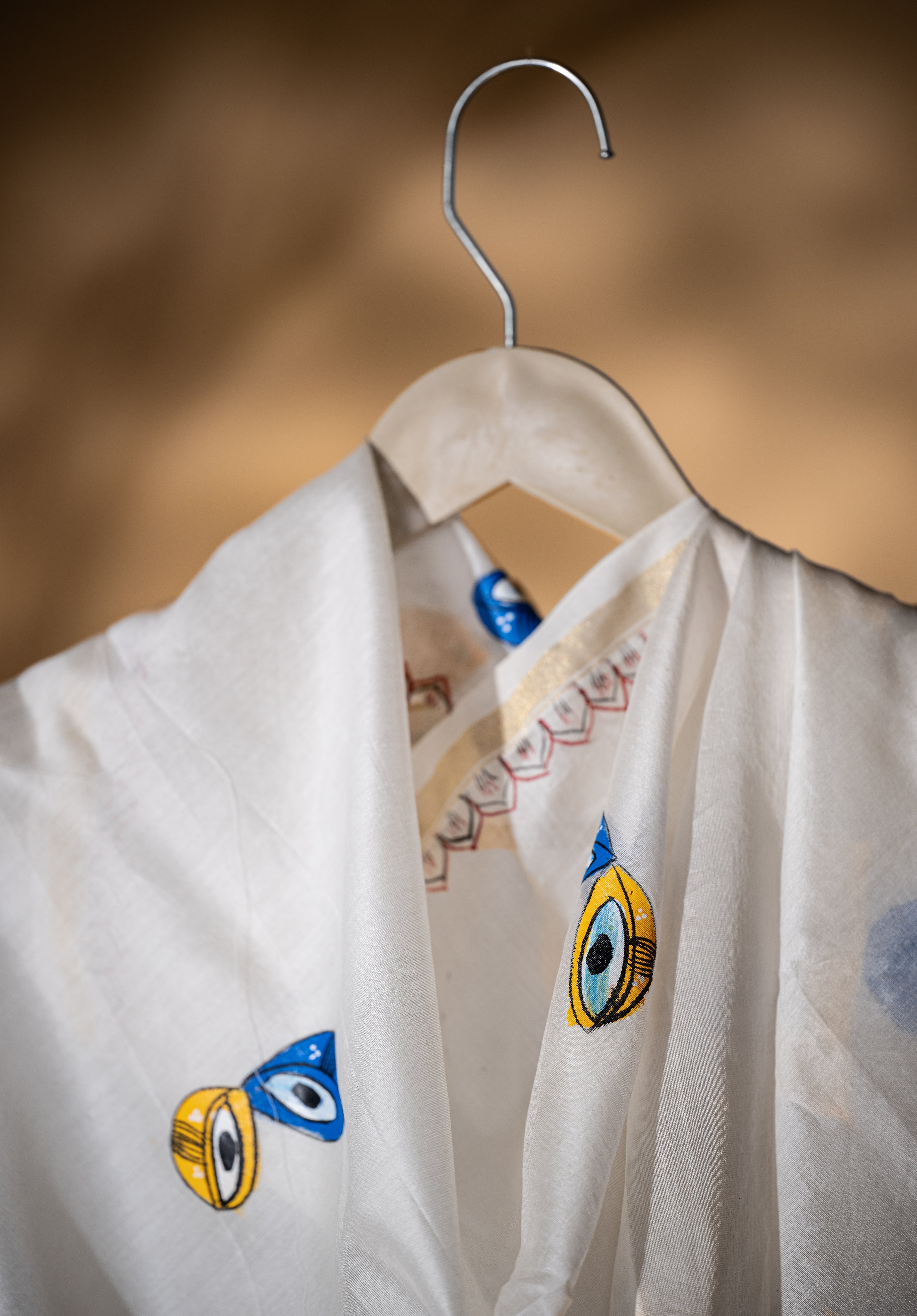 Pattachitra Painting Dupatta in Mulberry Silk