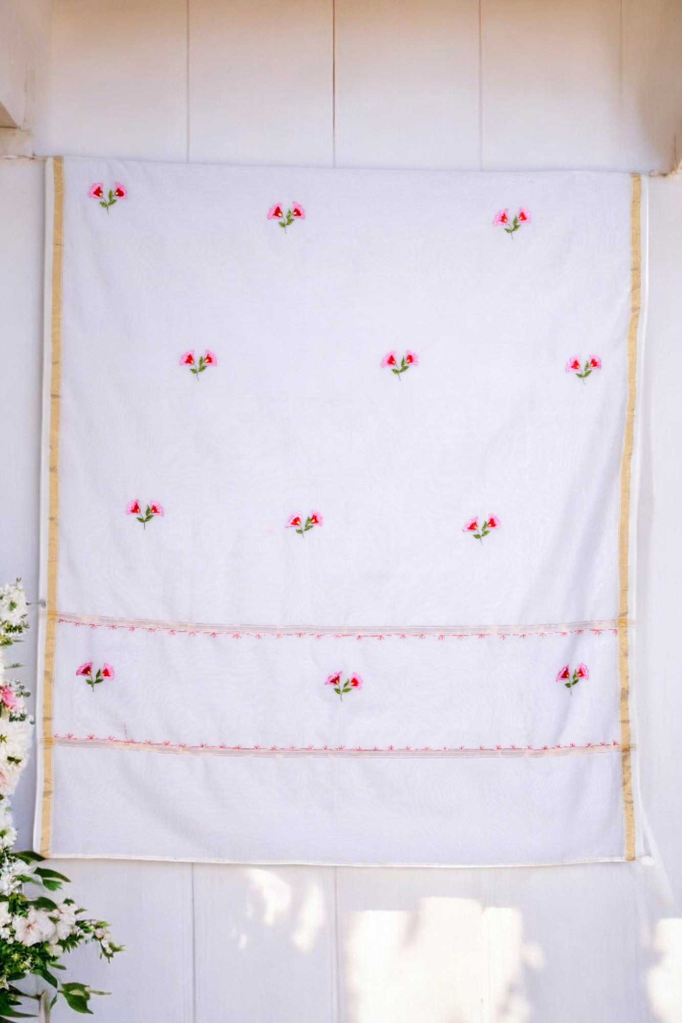 Embroidered in Chamba Rumal Dupatta in Mulberry Silk