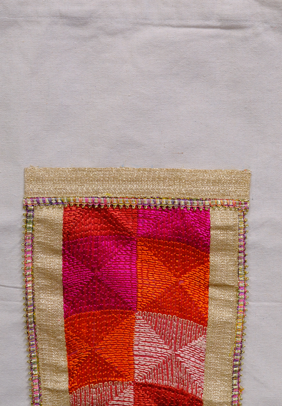 Handcrafted ethnic tote bag with Phulkari embroidery
