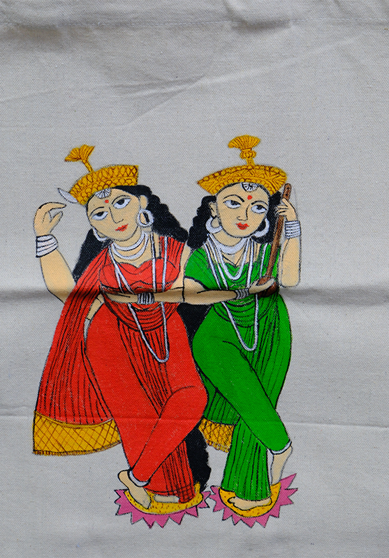 Elegant tote bag with Odisha-style Pattachitra painting