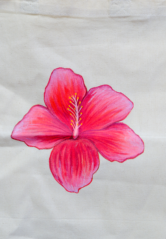 Original canvas tote featuring handcrafted painted design