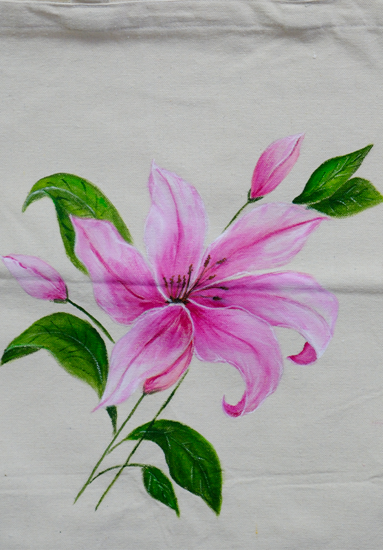 Eco-friendly tote bag featuring artistic brushwork