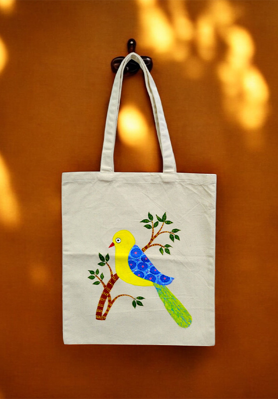 Hand Painting Bhil Art Tote Bag