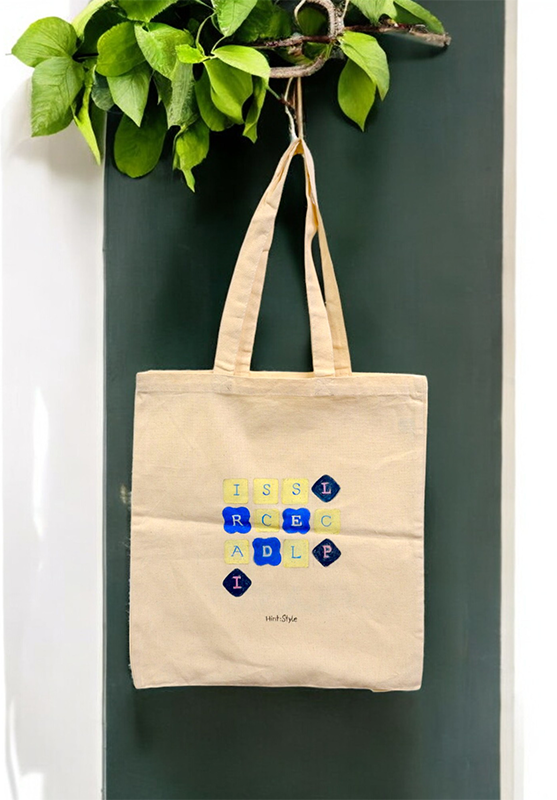 Hand-painted eco tote with unique design