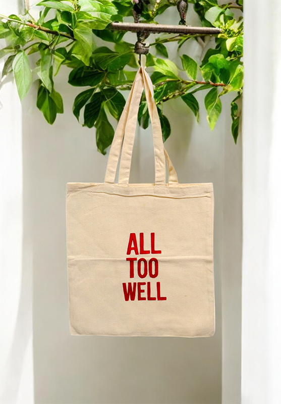 Hand-painted tote bag with unique artistic design