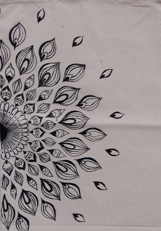 Eco-friendly hand-painted tote bag