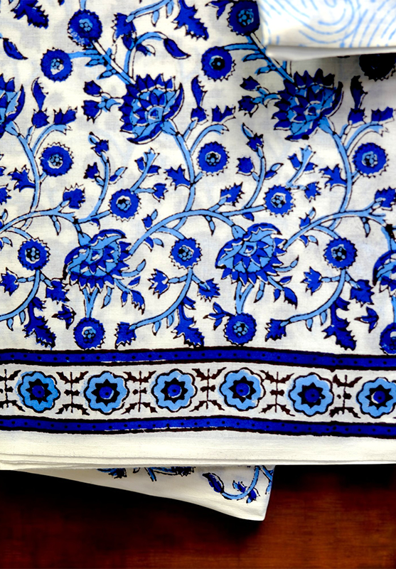 Pure cotton fabric set with handcrafted block print design