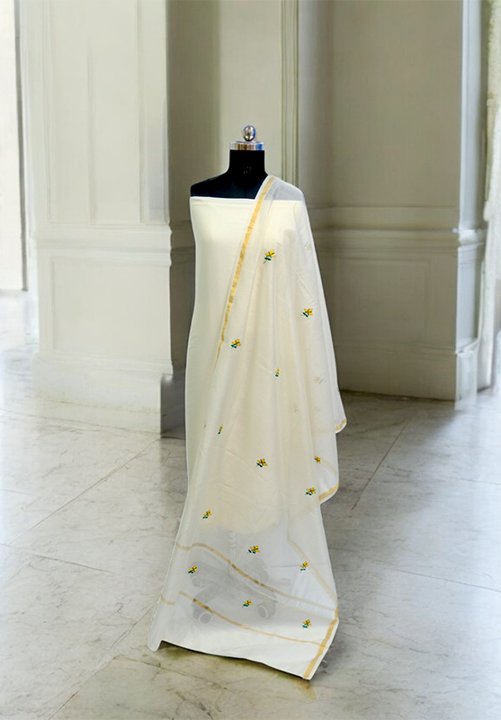 Embroidered in Chamba Rumal Dupatta in Mulberry Silk