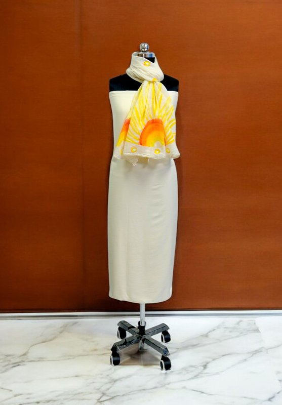 Elegant stole featuring custom brushwork