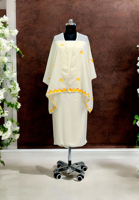 Elegant painted silk stole