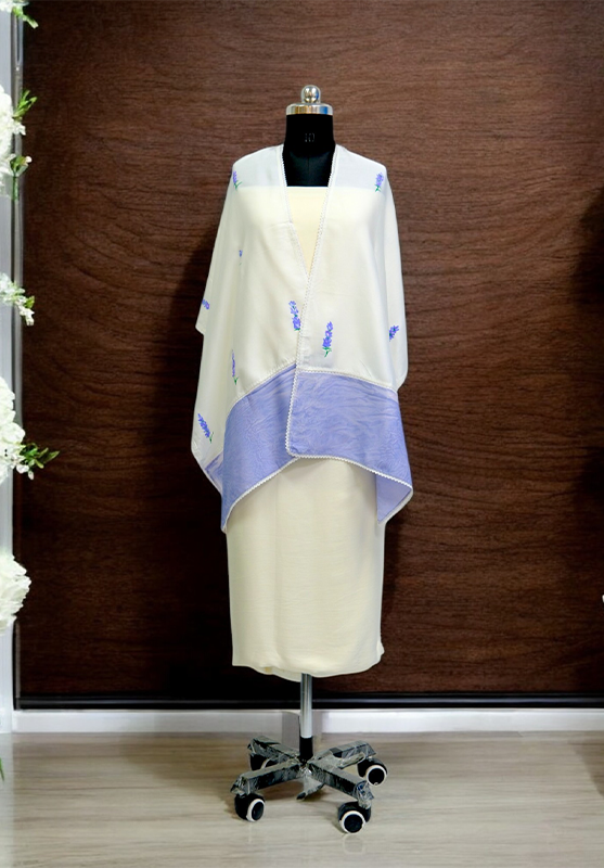 A lightweight cotton stole featuring abstract brush strokes in earthy tones.