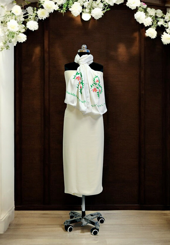 Artistic stole with custom brushwork