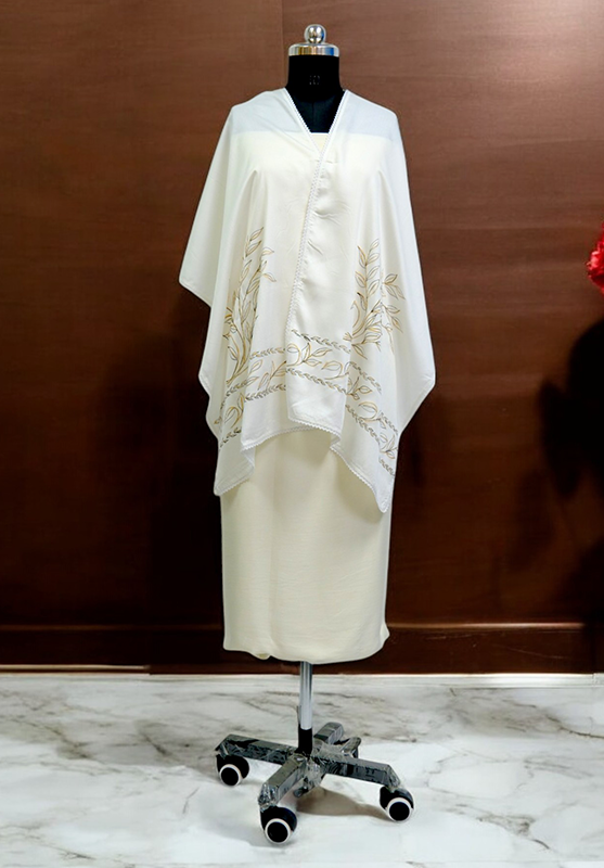 Hand-painted stole with vibrant colours