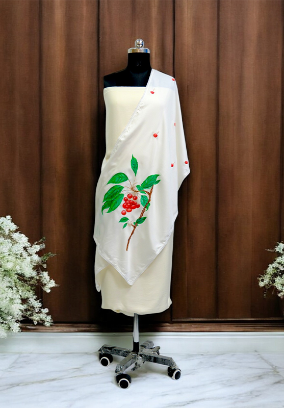 Artisan-crafted painted stole