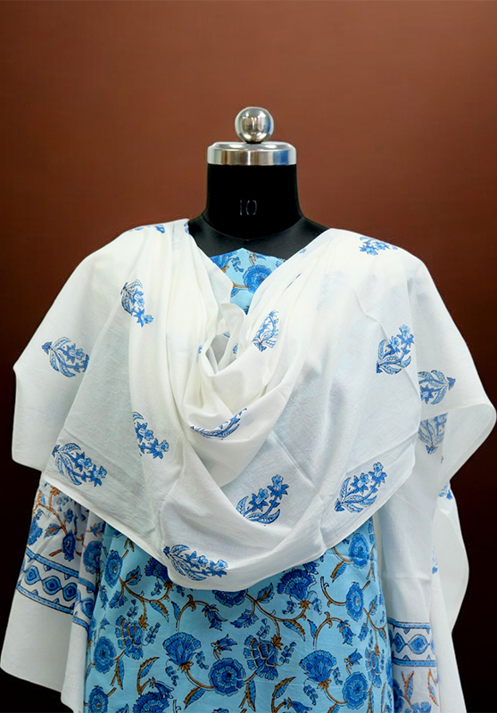 Hand Block Unstiched Suit in Pure Cotton