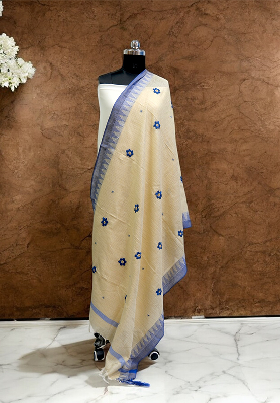  detailed hand embroidery on cotton fabric