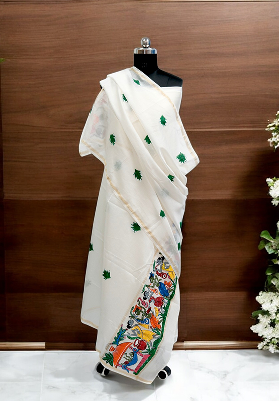 Traditional Indian Pattachitra painting on soft silk