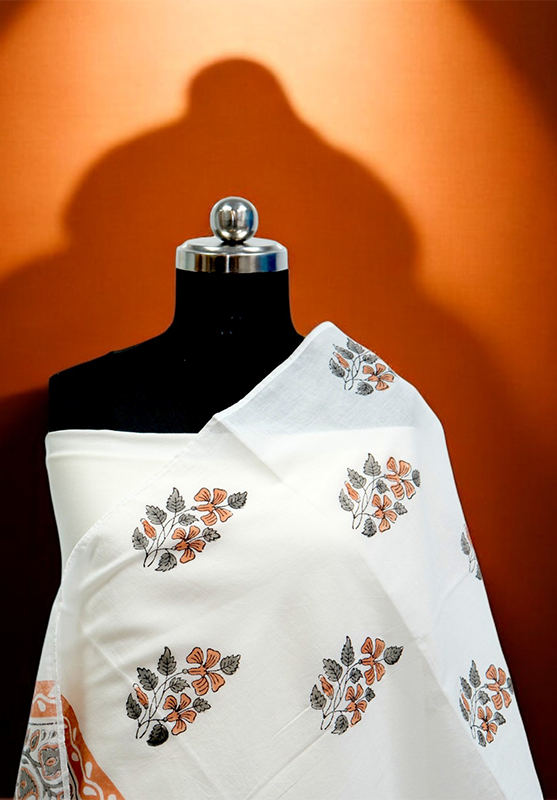 Hand Block Stole in Mulmul Cotton