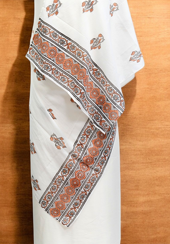 Hand Block Stole in Mulmul Cotton