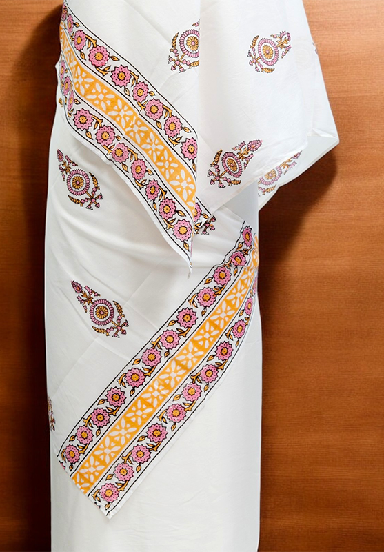 Hand Block Stole in Mulmul Cotton