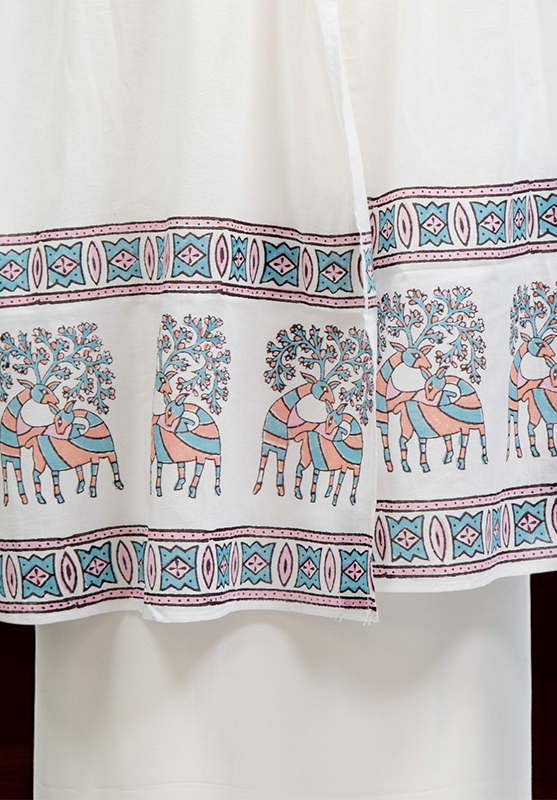 Hand Block Stole in Mulmul Cotton