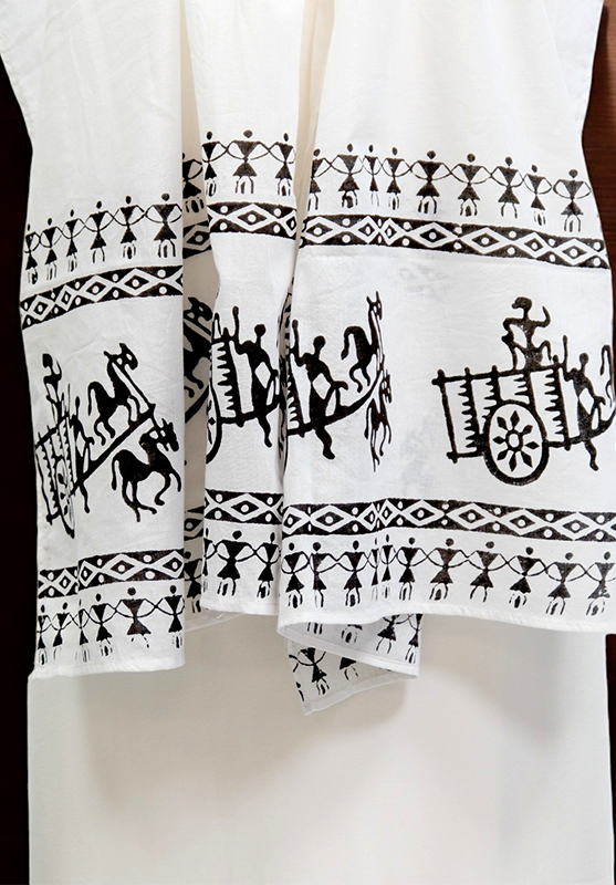 Hand Block Stole in Mulmul Cotton