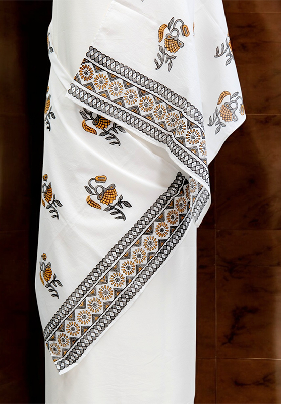 Hand Block Stole in Mulmul Cotton