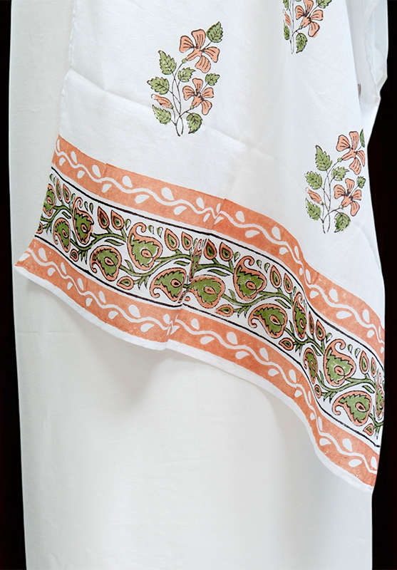 Hand Block Stole in Mulmul Cotton