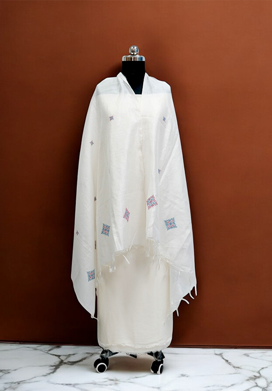 South Indian Kasuti embroidered dupatta