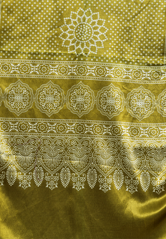 Ajrakh Block Printing Stole in Blended Silk