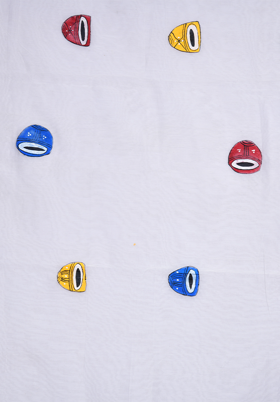 Mulberry silk dupatta featuring Odisha Pattachitra