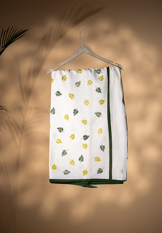 Block Print Saree in Hand Spun Cotton