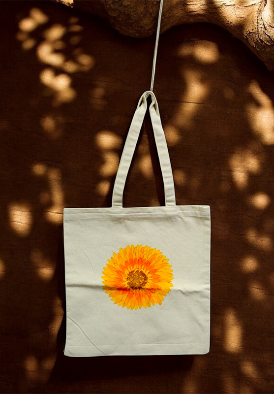 Unique hand-painted design on eco-friendly canvas tote