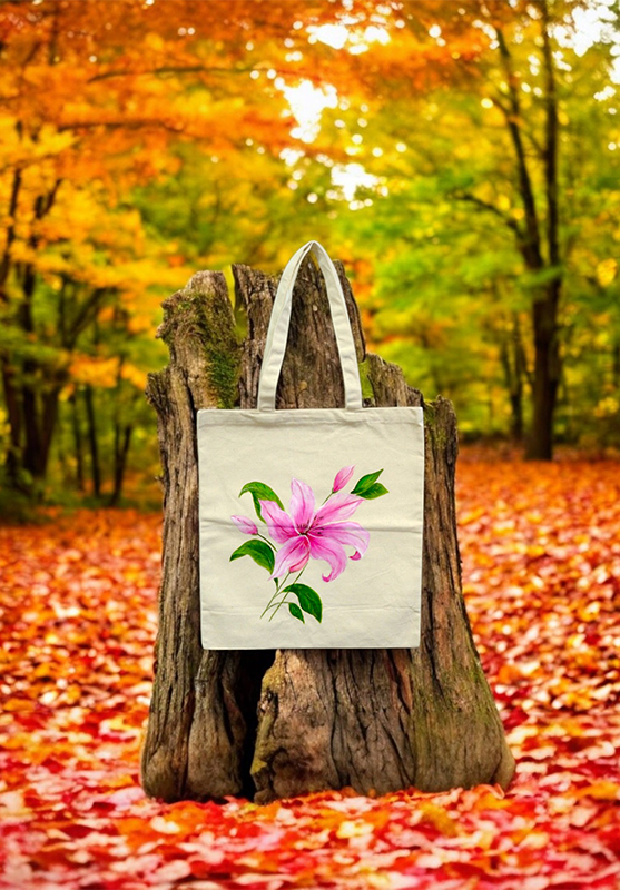 Hand-painted canvas tote with original design