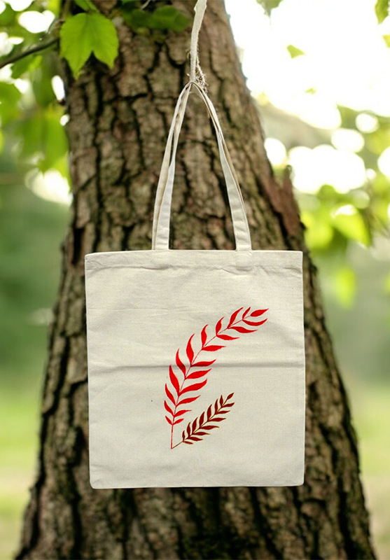 Original hand-painted design on canvas tote