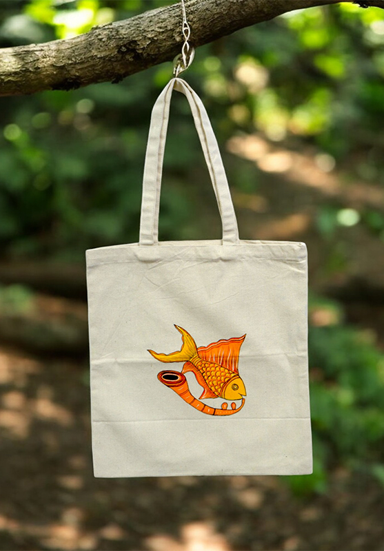 Eco-friendly tote featuring Pattachitra artwork