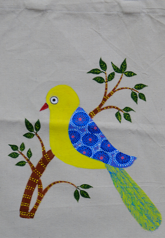 Hand Painting Bhil Art Tote Bag