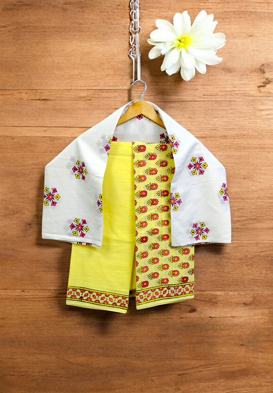 Hand Block Unstiched Suit in Pure Cotton