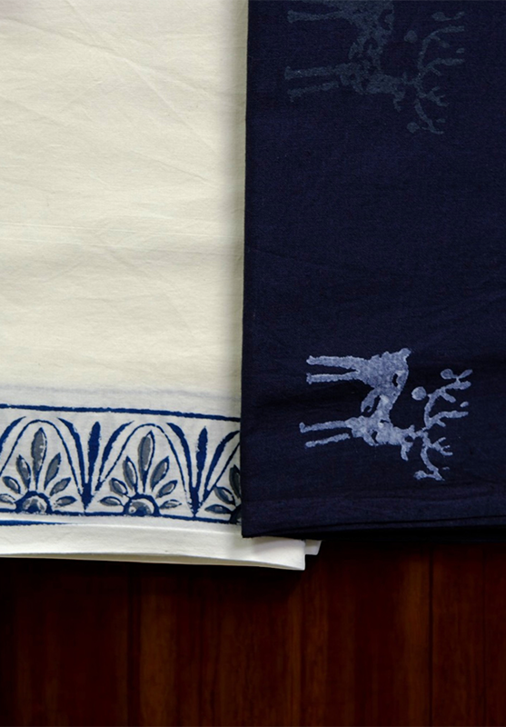 Hand Block Unstiched Suit in Pure Cotton