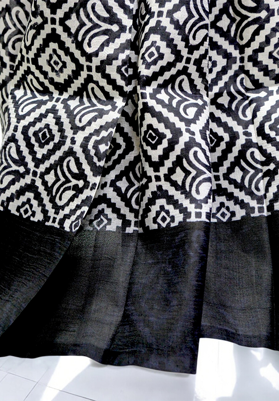 Hand made Batik Saree in Mulberry Silk