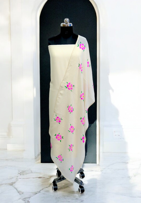 Hand-painted stole with artistic brushwork